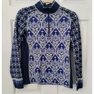 Half Zip Sweater Pullover by Title Nine Mock Neck Women's Medium Blue Gray Wool